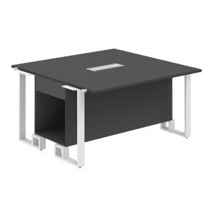 SP.0104.AN.AN.WH / Модуль центральный 1400х1400х750 / столешница:антрацит, подстолье:антрацит, металлокаркас:белый, лючок:серый