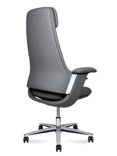 Кресло офисное / Йорк / York / серая кожа / алюминевая база Кресло офисное / Йорк / York / серая кожа / алюминевая база