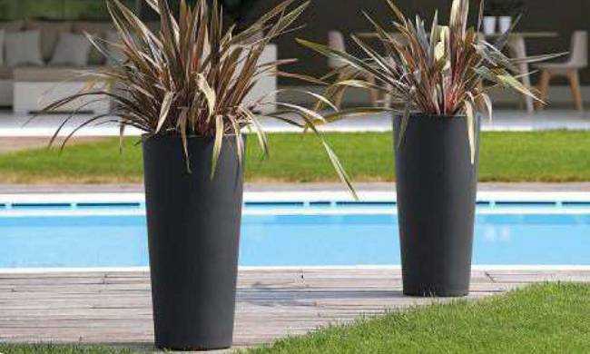 Кашпо пластиковое Tondo 102 вишневый Ø375х1020 мм