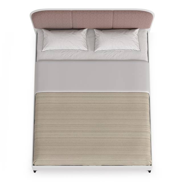 Кровать с мягкой спинкой с ортопедическим основанием Валенсия цвет белый шагрень/ткань велутто 19