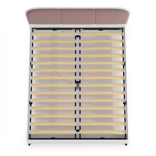 Кровать с мягкой спинкой с ортопедическим основанием Валенсия цвет белый шагрень/ткань велутто 19