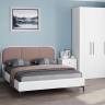 Кровать с мягкой спинкой с ортопедическим основанием Валенсия цвет белый шагрень/ткань велутто 19