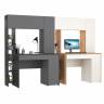 Место рабочее для двоих человек Комфорт 12.71 цвет антрацит/тёмно-серый/дуб золотой/белый