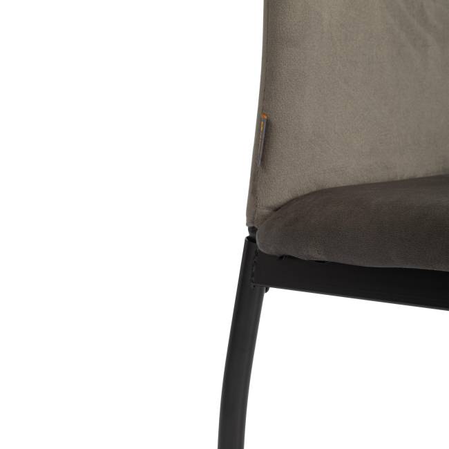 Стул Капри/Capri (мод.BC565-DC) металл, флок, 43х53х92см, темно-серый HLR24/черный (Комплект из 2 шт.) темно-серый металл, флок