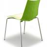 Стул пластиковый Zebra Bicolore 4 legs хром, белый, зеленый 550х520х830 мм