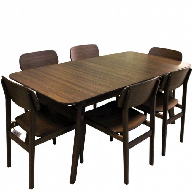 Комплект обеденной мебели Greenington CURRANTE, черный орех  (6 стульев)