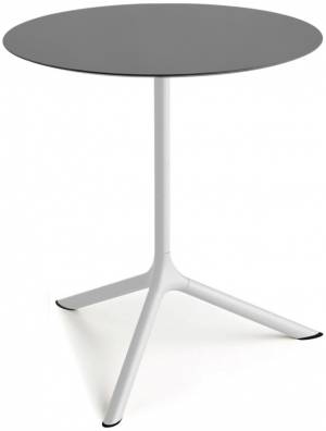 Стол ламинированный обеденный Tripe Maxi белый, антрацит Ø800х740 мм