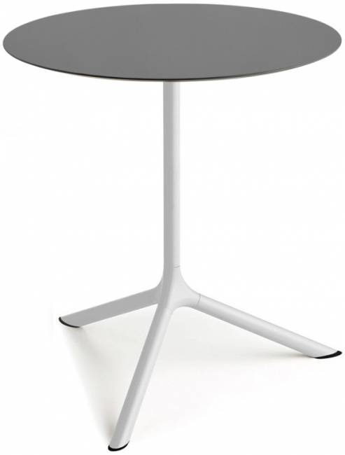 Стол ламинированный обеденный Tripe Maxi белый, антрацит Ø800х740 мм