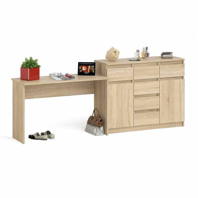 Письменный стол МСП1200.1 с комодом-тумбой на 1200 Мори цвет дуб сонома