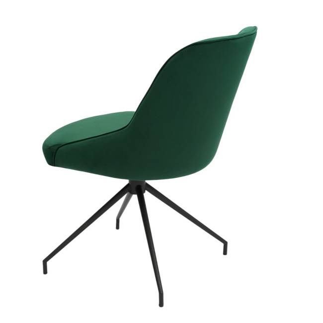 Кресло Этна зеленое, поворотное, черный металл