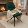 Кресло Этна зеленое, поворотное, черный металл