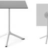 Стол ламинированный обеденный складной Tripe Folding белый, светло-серый 600х600х740 мм Стол ламинированный обеденный складной Tripe Folding белый, светло-серый 600х600х740 мм