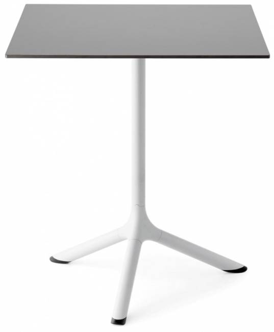Стол ламинированный обеденный складной Tripe Folding белый, светло-серый 600х600х740 мм Стол ламинированный обеденный складной Tripe Folding белый, светло-серый 600х600х740 мм
