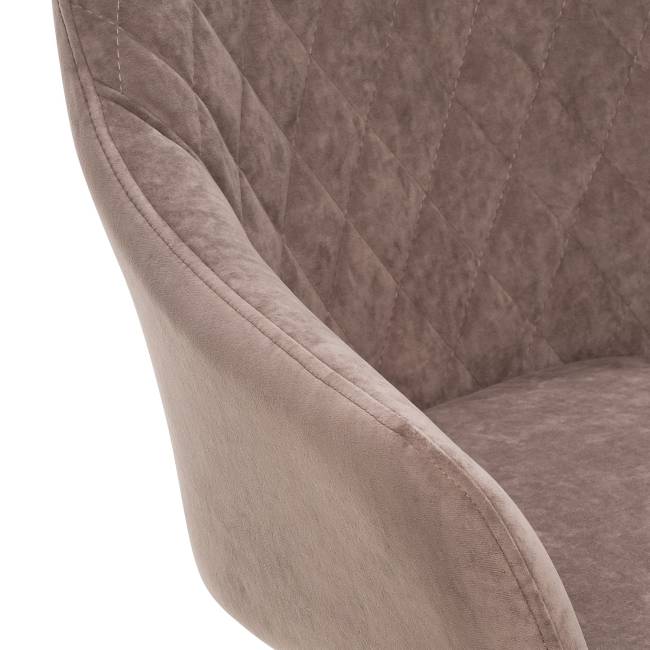 Стул с подлокотниками Leset Слим, каркас Белый, велюр Латте Латте Белый