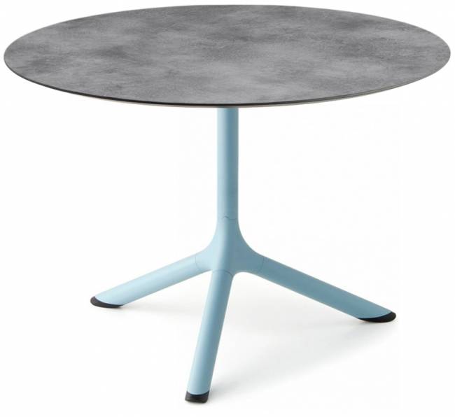 Столик ламинированный кофейный Tripe голубой, цементный Ø700х510 мм