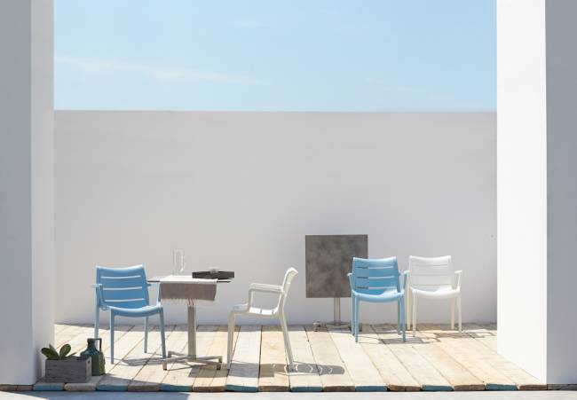 Кресло пластиковое Sunset голубой 610х590х820 мм