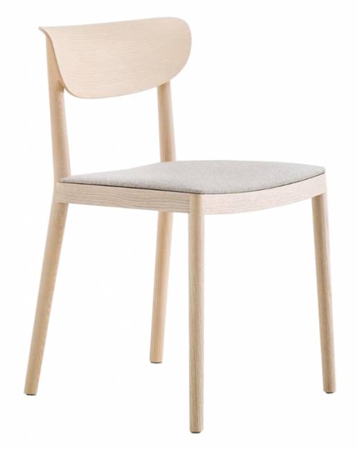 Стул деревянный с мягким сиденьем Tivoli беленый ясень, светло-серый 480х530х780 мм Стул деревянный с мягким сиденьем Tivoli беленый ясень, светло-серый 480х530х780 мм