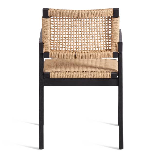 Стул Vanheim/Ванхайм дерево вяз/бечевка, черный, 46х45х83см черный дерево вяз/бечевка