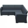 Диван пластиковый плетеный угловой с подушками Monaco Lounge Corner антрацит 2070х2070х790 мм