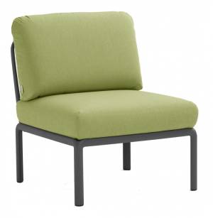 Модуль центральный пластиковый с подушками Komodo Elemento Centrale антрацит, авокадо 720х780х880 мм