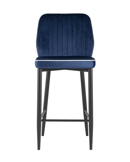Стул полубарный Лоренс велюр синий