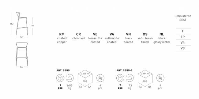 Стул барный с обивкой Lisa сатинированная латунь, слоновая кость 500х500х990 мм Стул барный с обивкой Lisa сатинированная латунь, слоновая кость 500х500х990 мм