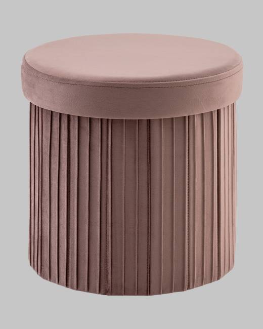 Пуф складной с ящиком Store Round пыльно-розовый