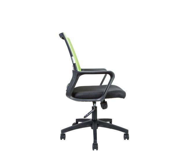 Кресло офисное / Бит LB / черный пластик / зеленая сетка / черная ткань