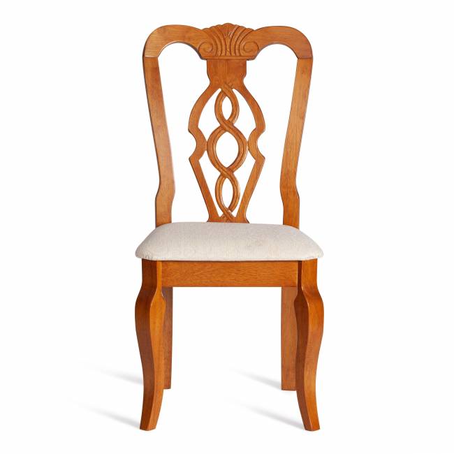 Стул - Афродита/ Aphrodite / 1 шт. в упаковке дерево гевея, 46х54х99см, Espresso (дуб в красноту), ткань кремовая с рисунком (А04) Espresso (дуб в красноту) дерево гевея