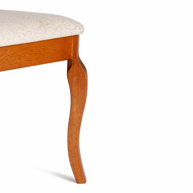 Стул - Афродита/ Aphrodite / 1 шт. в упаковке дерево гевея, 46х54х99см, Espresso (дуб в красноту), ткань кремовая с рисунком (А04) Espresso (дуб в красноту) дерево гевея