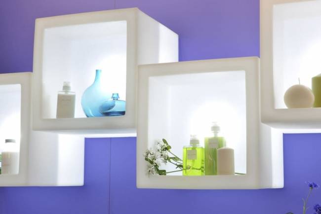 Куб открытый пластиковый светящийся Open Cube 75 Lighting белый 730х730х730 мм