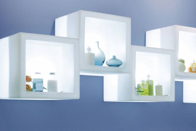 Куб открытый пластиковый светящийся Open Cube 75 Lighting белый 730х730х730 мм