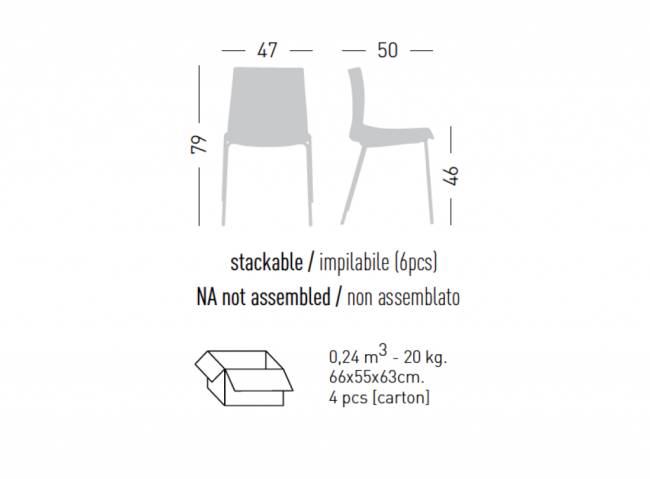 Стул пластиковый Kanvas NA зеленый шалфей 470х500х790 мм