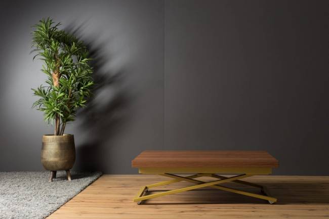 Стол трансформер Левмар Compact D44/S90 (миланский орех/золото)