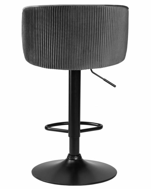 Стул барный DOBRIN DARCY BLACK, серый велюр (1922-19)