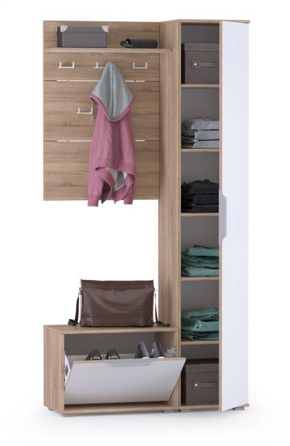 Небольшая прихожая Куба № 19 цвет дуб сонома/белый премиум
