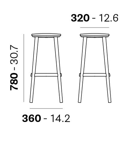 Табурет барный с обивкой Babila 360х320х780 мм Табурет барный с обивкой Babila 360х320х780 мм