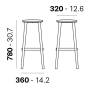 Табурет барный с обивкой Babila 360х320х780 мм Табурет барный с обивкой Babila 360х320х780 мм