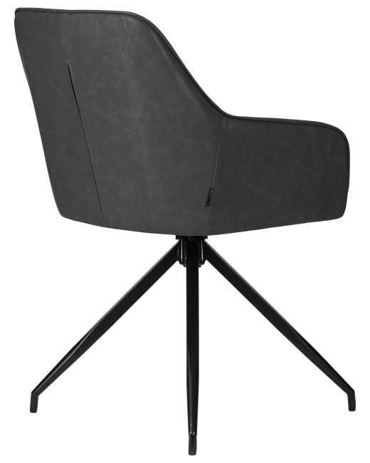 Набор 2 шт Стул обеденный DOBRIN DANIEL, черные ножки, винтажная антрацитовая экокожа (RU-08)