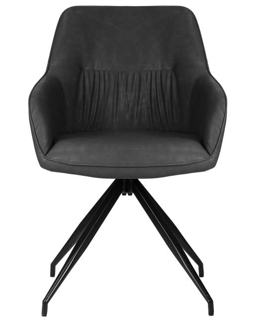 Набор 2 шт Стул обеденный DOBRIN DANIEL, черные ножки, винтажная антрацитовая экокожа (RU-08)