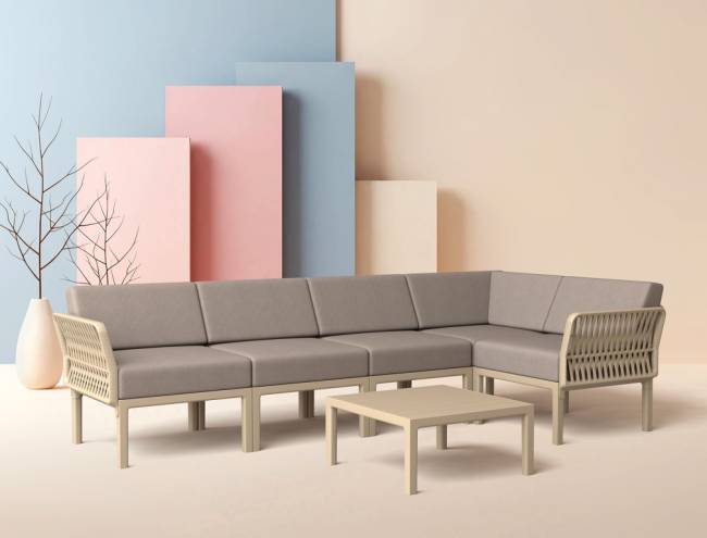 Подушка угловая для спинки дивана Portofino Lounge светло-коричневый 650х350х190 мм