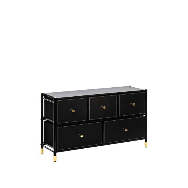 Комод Leset Нирита/Хайди широкий 5 ящиков, Черный Черный Черный