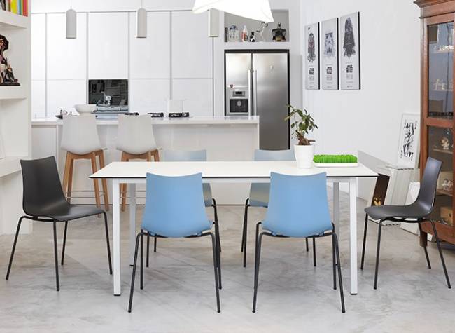 Стул пластиковый Zebra Technopolymer 4 legs антрацит 540х520х810 мм