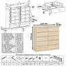 Комод высокий на десять выдвижных ящиков Мори МК1200.10 цвет дуб сонома
