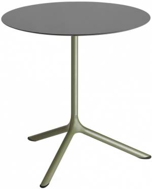 Стол ламинированный обеденный Tripe Maxi оливковый, антрацит Ø800х740 мм