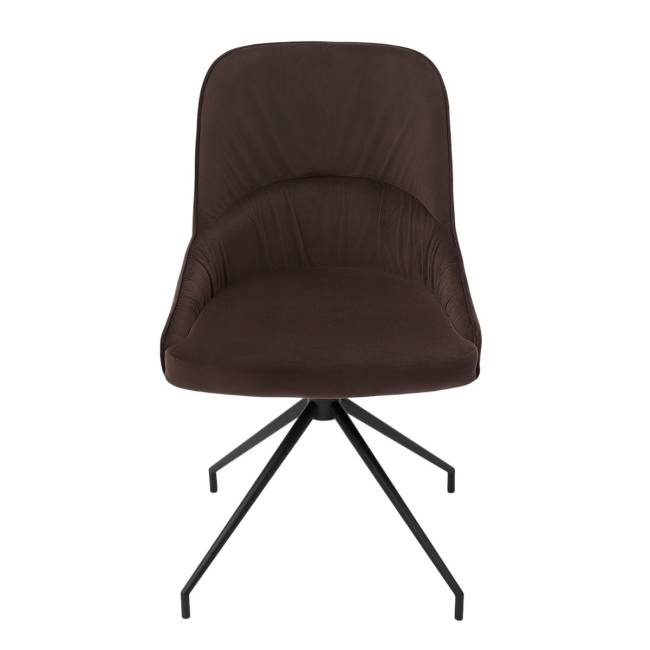 Кресло Этна коричневое, поворотное, черный металл