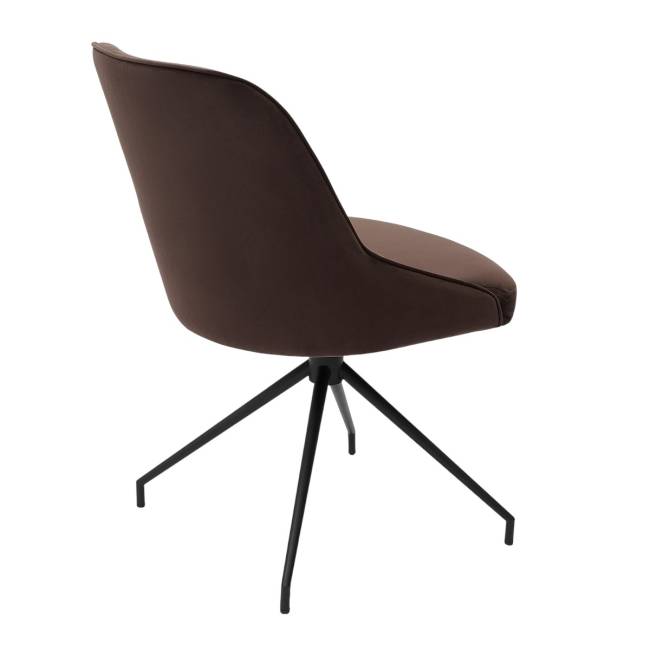 Кресло Этна коричневое, поворотное, черный металл