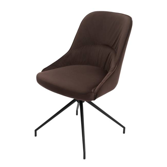Кресло Этна коричневое, поворотное, черный металл