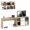 Тумба большая с дверками и нишами с письменным столом Мори и верхней полкой на 1200 цвет дуб сонома/белый