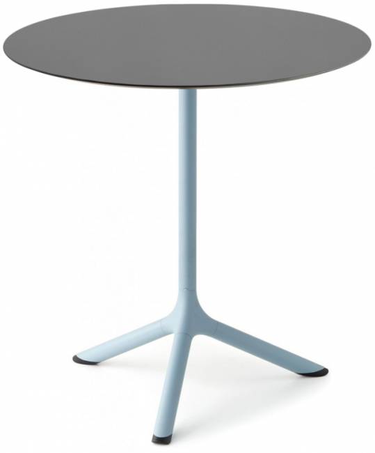 Стол ламинированный обеденный складной Tripe Folding голубой, антрацит Ø700х740 мм